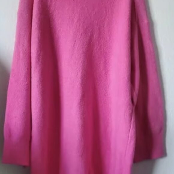 Pink Oversized Casual Soft Sweater Dress Women’s  Cozy Long Sleeve Anthropologie - Picture 3 of 8